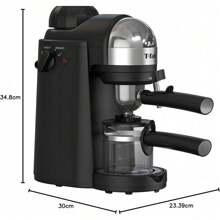 Espressería Manual, con capacidad de 4 Tazas, incluye boquilla de vapor y filtro de acero inoxidable, prepara espressos o cappuccinos de forma fácil y rápida, negra, EX1728MX - 1 - Ver 3