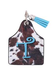1pc Retro Western Farm Animal Cow Leather Keychain With Letter Print Car Accessories Bag Charm School Animal Cute Goth Y2k Bag Accessories Lanyards With Id Holder Car Accessories Bag Charms Christmas Gift Car Teacher Friend Sister Gift Ideas - Multicolor - View 26