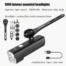 TOSUOD Bicycle Taillight, 1000 Lumens High Brightness Rear Light For Night Riding, Rear Mounted Design - Black - Multicolor - View 14