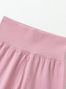 mini bala 年輕女孩柔軟透氣睡衣套裝，帶腹部保護的嬰兒睡衣 - 粉紅 - 查看 8