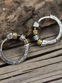 2 件嘻哈经典耳环，创意设计，法式奢华时尚休闲复古时尚，适合送礼、日常佩戴、街头派对、节日 - 古老 - 查看 10