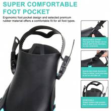 Snorkel Fins Swimming Flippers Adjustable Buckles Short Silicone Scuba Diving Shoes Open Heel Travel Size Adult Men Women - Multicolor - View 6