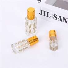 1 件 3ML/6ML/12ML 可再填充玻璃滚珠香水瓶，便携式唇油补充瓶 - 金色 - 查看 1