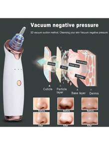 1pc Women's Vacuum Blackhead Remover, Facial Pore Blackhead Suction Device, Portable Facial Pore Cleaner, Can Effectively And Gently Remove Blackheads Safely, Suitable For Both Men And Women, No Pain Caused. - Multicolor - View 4