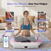 Vibrating Plate Muscle Toner, Whole Body Exercise Machine With Remote Control - Pink - View 4