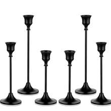 12 件/套铁制锥形烛台，装饰烛台 - 适用于婚礼、餐厅、派对的烛台 - 古董黄铜，壁炉装饰烛台桌装饰柱状烛台，适用于婚礼、家居装饰、节日派对装饰、节日装饰家居