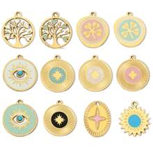 1pc Stainless Steel Tree Of Life Pendant, Versatile For DIY Jewelry Making Of Bracelets And Necklaces