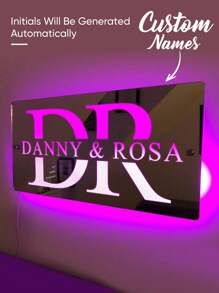 1pc Custom Name Mirror LED Light, Personalized Light Up Mirror Signs, Personalized Name Mirror Light For Wall, Custom Mirror LED Light, Personalized Name Mirror Light Bedroom Wall Art, Personalised Name Mirror LED Light Up Bedroom Sign, Birthday Gifts, Home Decoration, Anniversary Gifts, Holiday Gifts, House Warming Gifts, Gift For Her, Gift For Him,Colorful,Kawaii,Minimal Chic,Cute,Custom,Personalized,Unique,Ideal Gifts For Him,Ideal Gifts For Her,Her,Boyfriend,Girlfriend,Family,Friends,Nightlight,Neon Lights,Home Goods,Room Decor,Holiday Decor,For Anniversaries,For Birthdays,For Weddings - With Remote Control-upgraded Version - View 2