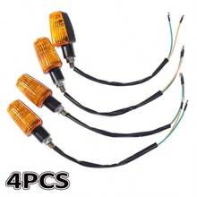 4 PCS Universal Motorcycle Motorbike Turn Signal Indicators Light Lamp Amber UK - Black - View 10