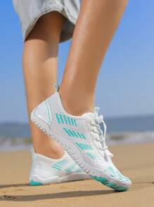 男女通用户外涉水鞋时尚情侣沙滩鞋耐磨防滑舒适鞋室内健身鞋两栖户外运动鞋 - 白月色 - 查看 3