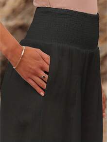 European & American Summer New Casual Loose Wide-Leg Pants - Black - View 4