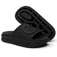 Women's Cloud Flat Slide Flip Flops, Light And Comfortable - 黑色 - 查看 1