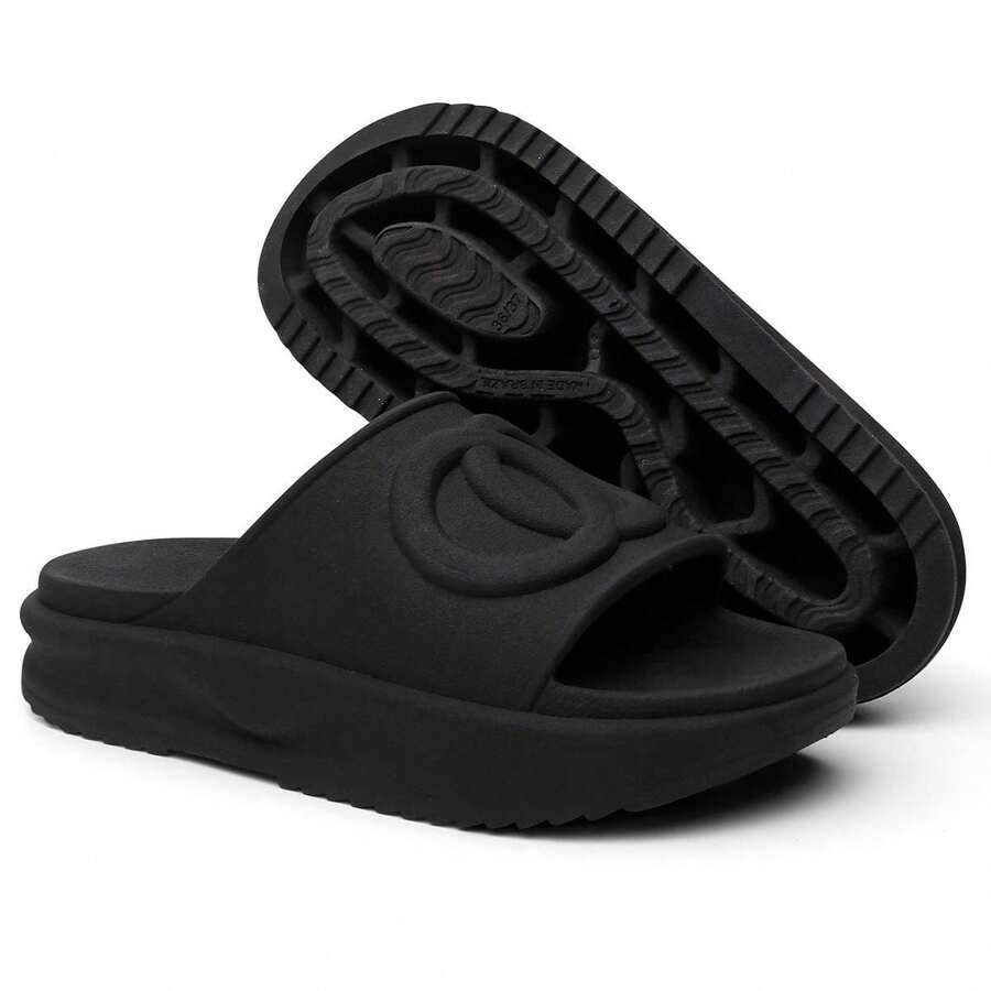 Women's Cloud Flat Slide Flip Flops, Light And Comfortable - 黑色 - 查看 1