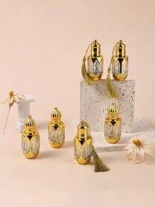 Refillable Essential Oil Roller Bottles Travel Perfume Bottles - Golden Glass Octagon Design With Stainless Steel Ball, Alcohol-Free, Hand Wash Only, Rope Option Included(1/5/10pcs) - Multicolor - View 1