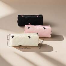 1 件蝴蝶结铅笔盒、可爱铅笔盒、笔筒、零钱包、橡皮擦铅笔刀收纳袋、简约化妆品收纳盒、办公文具荧光笔盒、学校用品返校、返校、学校用品、铅笔袋、书包 - 彩色 - 查看 3