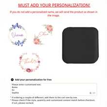 1pc Customizable Name Leather Jewelry Box,Mother's Day Gift, Personalized Birthday Flower Design, Versatile Storage Case For Bridesmaid Gift, Birthday, Valentine'S Day Present, Classic Style, Rectangular, Snap Closure, Plastic Interior, No Power Required, Jewelry Boxes