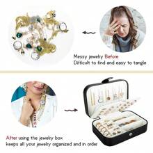 Travel Jewelry Box, PU Leather Small Jewelry Organizer For Women Girls, Portable Mini Travel Case Display Storage Holder Boxes For Stud Earrings, Rings, Necklaces, Bracelets
