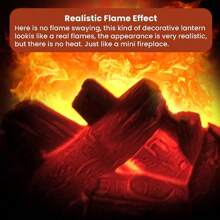 Fireplace Lanterns Decorative Flameless Portable Led Lantern, Fireplace Light LED Simulation Log Flame Effect, Touch Switch Simulation Flame LED Fireplace Lantern For Home Festival Decor