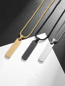 个性化文字定制吊坠项链，简约设计适合女性/男性日常佩戴，情人节礼物，送给她/他的个性化珠宝礼物 - 彩色 - 查看 4