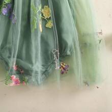 Toddler Baby Girl Halloween Fairy Costume Butterfly Wing Tulle Fairy Romper Dress Birthday Tutu Dress Princess Dress - 綠色 - 查看 7