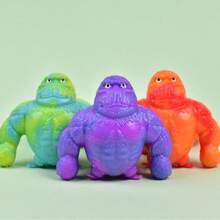 1/2/3 piezas Juguetes tipo Gorila elásticos, juguetes de alivio del estrés novedosos para niños y adultos, Gorilas realistas de colores variados con rebote rápido, juguete de apretón para liberar la tensión