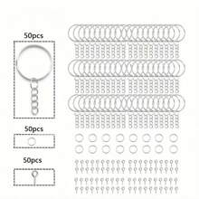 50pcs/100pcs/150pcs Keychain Making Kit, Including Detachable Key Ring, Lobster Clasp, Jump Ring, For DIY Jewelry Keychain, Handicraft Making
