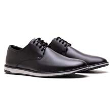Men's Derby Dress Shoes Modern Oxford Comfortable Lace-Up Rubber Sole Two-Tone - màu đen - Xem 6