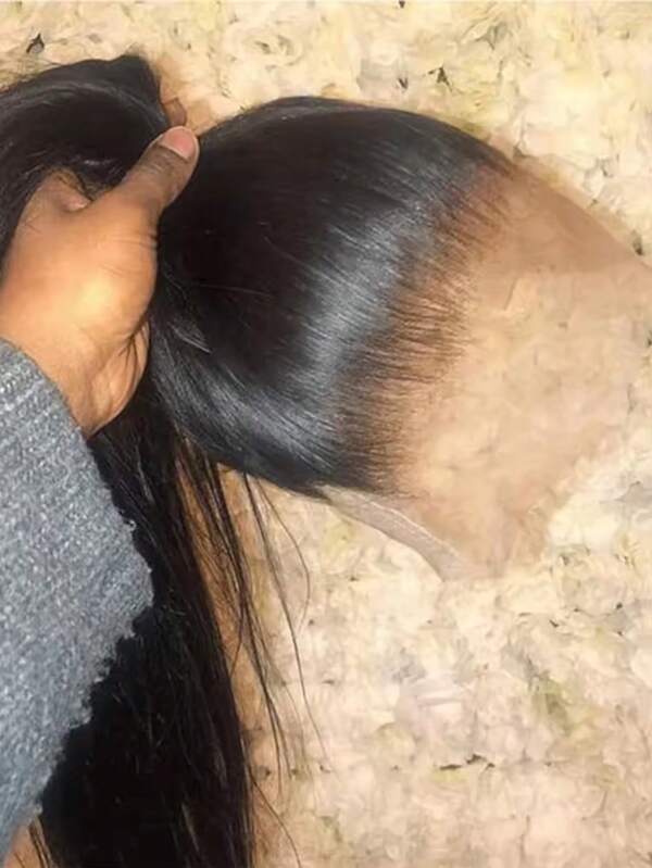 CEXXY Perruques brésiliennes lisses avec dentelle frontale HD 360°, cheveux humains, 13 x 6, pré-épilées, pré-coupées, 5 x 7, sans colle, adaptées à diverses occasions.
