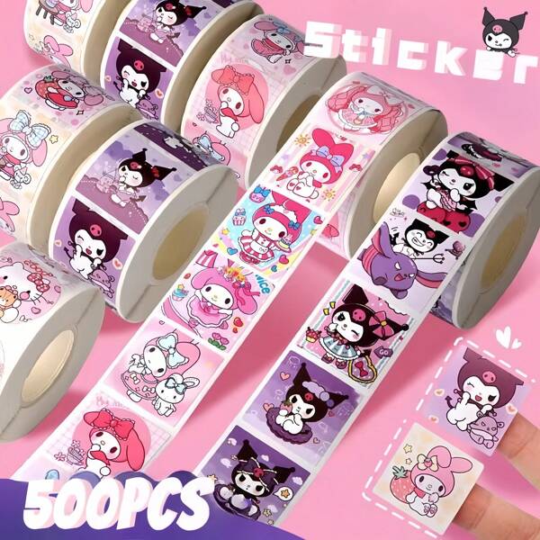 Sanrio Sanrio 500Pcs/Roll Cartoon Stickers Cute Cartoon Kuromi My Melody Diary Gift Sealed Diary Gift Gifts Birthday Graduation Room Decor Home Decor Wall Decor Bathroom Decor Bedroom Decor Room Decoration Stuff Living Room Decor House Decor Home Decor Living Room Wall Paper Personalised Stickers