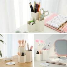 1pc Desk Pencil Holder, Cute Pen Cup Organizer For Makeup Brushes, Office Supplies And Accessories
