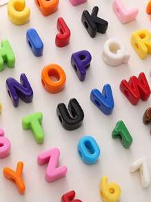 10pcs Letter 3D Beads -Random Color Mixing Of Number Beads, English Letter Beads- Used For Jewelry Creative DIY Make, Such As Bag Chains, Waist Chains,Phone Chains Accessories