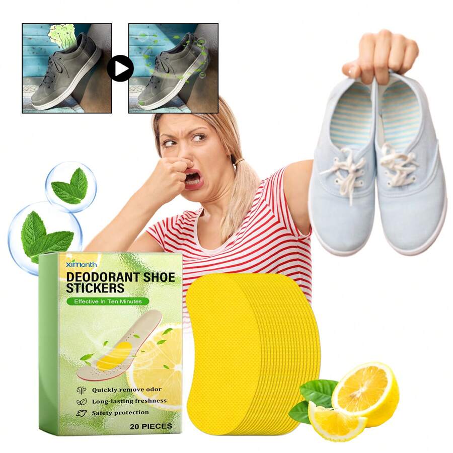 Etiquetas desodorantes para zapatos con ingredientes vegetales, desodorizante fresco para tenis, absorbente de sudor, etiquetas aromáticas para zapatos