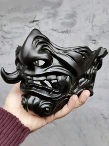 1 件面具魔鬼武士歌舞伎般若魔鬼半脸面具角色扮演魔鬼般若面罩般若鬼半脸罩胖鬼脸獠牙面具 - 彩色 - 查看 6
