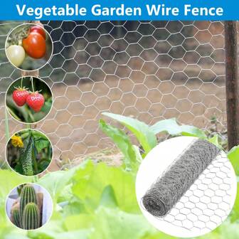1pc Chicken Wire Fencing Mesh, Metal Floral Chicken Wire Fence For Crafts Poultry Garden, Hexagonal Galvanized Netting For Chicken Coop Barrier Rabbit Cage