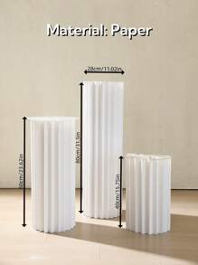 1/3/4pcs Set Cardboard Pedestal Stand, Folding Pillar Stand, Wedding Props, Floor Display Column Stand, DIY Pedestal Box With Round Top Plate Folding Paper Cylinder Column Pedestal Wedding Birthday Cake Flower Stand Rack Outdoor Decor - Multicolor - View 6