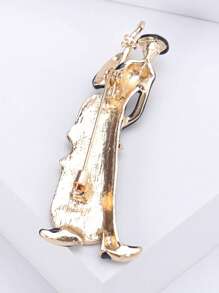 Fashion Cello Musician Enamel Brooch, Golden Color Violin Music Artist Lapel Pin Jacket Coat Dress Bridal Corsage Accessories, Theme Party Festival Gift For Men And Women - Multicolor - View 3