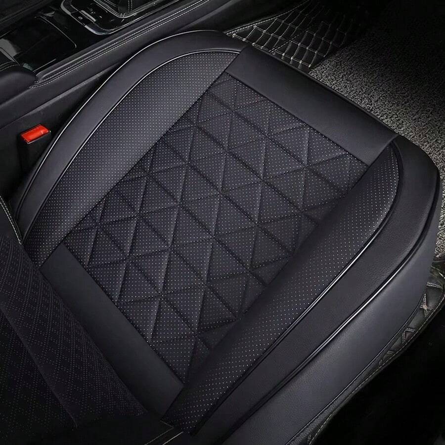 1PC PU Leather Front Car Seat Cover, Car Seat Bottom Cushion, Anti-Slip And Full Wrap Driver Car Seat Protector, Luxury Waterproof Bottom Auto Seat Cushion, Car Chair Pad Mat For Most Vehicles - one-size - View 1