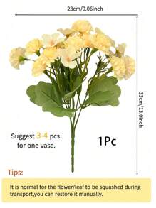 1/3Pcs Yellow Artificial Flowers,Fake Flowers,For Home Decoration,Decorative Faux Flowers,Fake Plants,Desk,Room Decoration Stuff,Wedding Bouquet Decor,Vase Decoration,Summer Decoration.