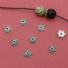 50PCS100pcs/200pcs Antique Silver Small Daisy Petals Alloy Spacer Beads, Used For Bracelets, Earrings, Key Chains, Anklet Jewelry, Handicraft Making