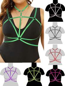 Plus Size Women Elastic Bandeau Bra, Seamless Hollow Out Design - Multicolor - View 1