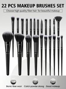 Set de 6/22/39 piezas de brochas de maquillaje, incluye: 1 bolsa de cosméticos con cremallera multifunción, 22 brochas de maquillaje, 3 esponjas de maquillaje, 3 esponjas de maquillaje mini, 30 polvos de triángulo, 30 polvos de cojín de aire mini, 1 herramienta de limpieza de brochas, 1 banda para el cabello, 2 recipientes de mano