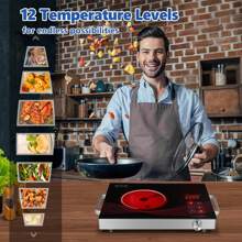 3500W Electric Ceramic Stove, Portable Induction Cooktop Burner Countertop Cooktop, Cooker Hot Plate Furnace - Black - View 5