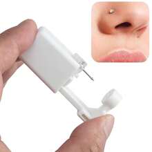 1Set Sterile Nose Piercing Kit With Pink & White Nose Gun, Built In Nose Ring Simple And Convenient Operation, Ideal For Family Use - White Or Pink - View 10