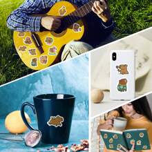 500 piezas de pegatinas lindas de Capibara, pegatinas estéticas de vinilo para scrapbooking, diario, parachoques, monopatín, botella de agua, dibujos animados, cascos, y automóvil