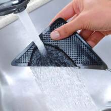 4 件装地毯夹，适用于硬木地板和瓷砖的防滑地毯垫，适用于区域地毯的可重复使用和可清洗地毯胶带，地毯垫保持角落平整（黑色） - 黑色 - 查看 8