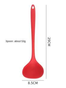 8 pièces Set de cuisine en silicone pour la maison, comprenant une spatule chinoise, une louche, une passoire, une poêle, une cuillère à soupe, un service à pâtes, des pinces à salade, un dilueur de miel, disponibles en rouge et noir