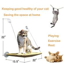 1pc Cat Window Perch Hammock, Sturdy Suction Cup Cat Bed, Sunlight Rest Chair Suitable For Indoor Cats, Space Saving Window Installation Cat Bed