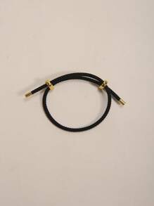 1 件可调节金属线编织手链，配经典八角形带扣，防水不锈钢多功能腕带