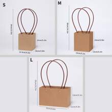 10 Pcs Kraft Paper Tote Bags, Waterproof And Stain Resistant Gift Packaging Tote Bags, Suitable For Gift Boxes, Flower Packaging Bags, Flower Arrangements, Rose Bouquets, Flower Baskets, Etc,Mother's Day Holiday Gift Packaging, Bouquet Gift Packaging Bags, Etc