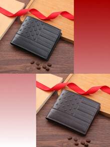 1-3 件/套男士 PU 皮革短钱包，时尚三色可选软钱包钱包，黑色钱包，压花星星工艺，大容量多卡槽，可存储大额纸币，简易硬币袋，信用卡银行卡身份证照片槽，商务休闲风格，男士生日或伴侣的理想礼物，男女皆宜的时尚风格大容量多卡槽，商务休闲风格，生日礼物，毕业礼物，父亲节礼物